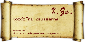 Kozári Zsuzsanna névjegykártya