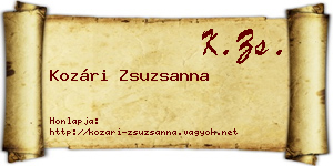 Kozári Zsuzsanna névjegykártya